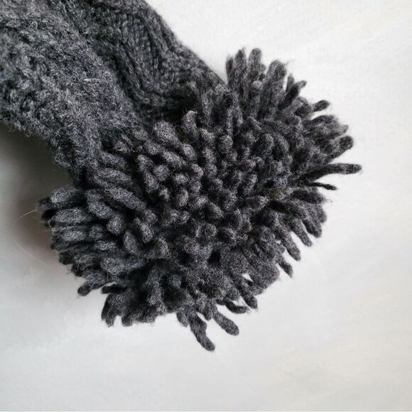 Jillian Jones 100% LambsWool Midi Cardigan Cable Knit Dark Gray Fisherman Sz XL - Picture 12 of 15